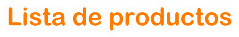 Lista de producto.
